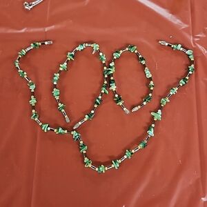 set - necklace, bracelet and ankle bracelet
